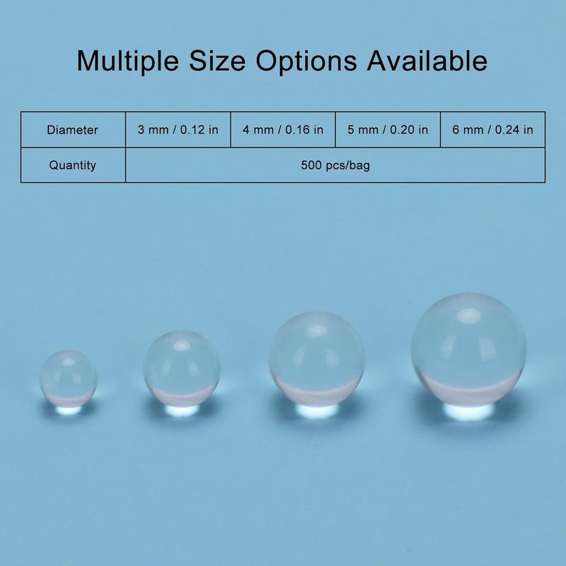 Labasics Glass Round Beads, 6 mm Diameter, 500 Beads per Pack, Boiling Control Stones for Lab Liquids, Distillation and Heating - Image 3
